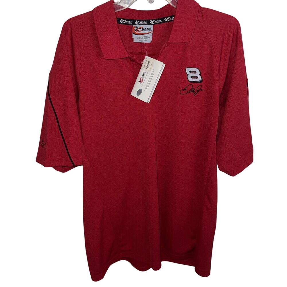 Chase Authentics Dale Earnhardt Jr #8 Bud Racing Red Polo Shirt NWT Mens L